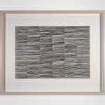 Minimalist graphite drawing on paper consisting of many lines in a grid-like structure