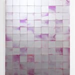 Minimalist grid-like painting made with interference acrylic
