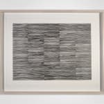 Minimalist graphite drawing on paper consisting of many lines in a grid-like structure