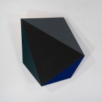 Tridimensional painting of a black & navy blue prism with triangular sides, looking like a cut gem