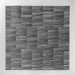 Graphite on paper drawing of horizontal lines forming overlapping rectangles.
