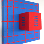 Three-dimensional painting composed of geometric blocks of color