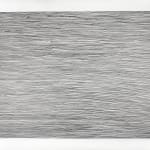 Graphite on paper with lines creating a wave-like appearance.
