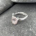 Marsha Drew, Rockpool Rustic Ring with Oval Faceted Rose Quartz