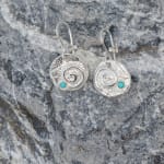 Marsha Drew, Textured Swirly Dangle Earrings with Turquoise