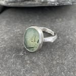 Marsha Drew, Rockpool Rustic Ring with Oval Faceted Prehnite