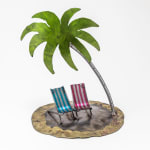 Kerry Whittle, Two Deckchairs with Palm Tree