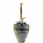 Hugh West, Bamboo Handled Lidded Swirl Jar