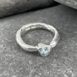 Marsha Drew, Rockpool Rustic Ring with Trillion Aquamarine