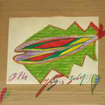 Outsider Art, 'Pink Butterfly with Birds' by Scottie Wilson