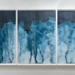 Meghann Riepenhoff, Littoral Drift #877 (Triptych, Mono Lake, CA 09.03.16, Splashing Waves and Sprinkler), 2016