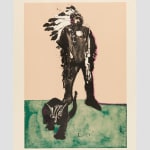 Fritz Scholder, Indian with Cat, 1973