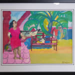 Karen Wise - Bird House, original mixed media painting on paper