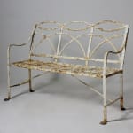 Regency Reeded Wrought Iron Garden Bench / Seat ( sold )