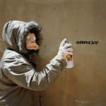 James Pfaff, Banksy, Canvas Session (Enlarged Contact Sheet), London, 2004 (SMALL), [2004/2021]