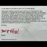 Banksy, 'Fuck Pigs' (Turf War Exhibition card), 2003