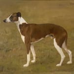 Frances Mabel Hollams (1877-1963), A greyhound standing in a landscape