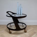 Cesare Lacca, A Brass and Mahogany Drinks Trolley, Circa 1950s