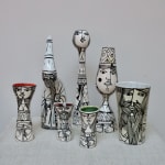 Elio Schiavon, A Set of Decorative Ceramics , Circa 1950s