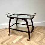 Cesare Lacca, A Brass and Mahogany Drinks Trolley, Circa 1950s