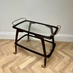 Cesare Lacca, A Brass and Mahogany Drinks Trolley, Circa 1950s
