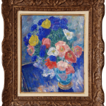 William Malherbe, Bouquet de tulipes, anémones et bleuets