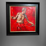 Prabin Badhia, 'L Artiste' Contemporary Original Expressionist Portrait Painting, Framed, 2020