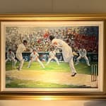 'English Cricket' Contemporary Figurative Sport Painting, Framed (duplicate), 2022