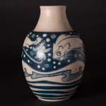 Galileo Chini, Cosmic Catfish Vase, c. 1925