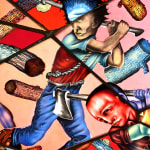 Judith Schaechter, Ax Wielding Maniacs, 2021