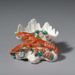 An extremely rare Longton Hall Leaf Shape Teapot and Cover, Circa 1755