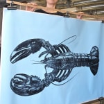 Maine Lobster on Blue Background, 2024