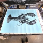 Maine Lobster on Blue Background, 2024