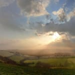 Kit Glaisyer, Big skies & sunshine above Eggardon Hill 3x1.2m