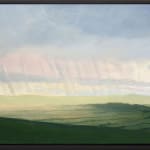 Kit Glaisyer, Sun rays over Eggardon Hill 180x60cm