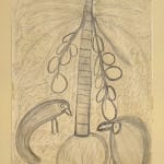 UTE STEBICH - OUTSIDER ART , #5 - Oswald tschirtner (1920-2007) - stork , 1991
