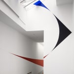 Felice Varini, CARRE BLEU NOIR ROUGE ET JAUNE AU DISQUE BLANC - PARIS, 2011