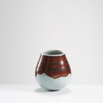 Chris Keenan, 97-99 Trio of tenmoku and celadon rocking bowls with red teardrop