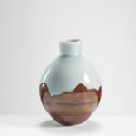 Chris Keenan, 97-99 Trio of tenmoku and celadon rocking bowls with red teardrop