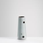 Chris Keenan, 97-99 Trio of tenmoku and celadon rocking bowls with red teardrop