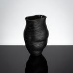 Marianne Buus, Glass vessel, ovoid and flattened form, 2014