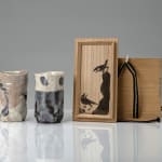 Suzuki Goro, Pair of tall Shino Cups, 1977
