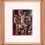 Marcel GROMAIRE, Nu allongé sur fond rouge et bleu, 1966