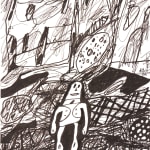 Jean DUBUFFET, Site avec trois personnages. 7 mars, 1981