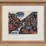 Marcel GROMAIRE, Nu allongé sur fond rouge et bleu, 1966