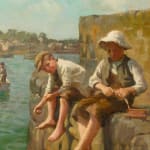 Harold Harvey, Bringing in the catch, Newlyn Harbour, 1909