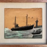 Alfred Wallis, Ship entering harbour, c. 1930