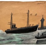 Alfred Wallis, Ship entering harbour, c. 1930