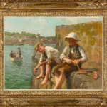 Harold Harvey, Bringing in the catch, Newlyn Harbour, 1909