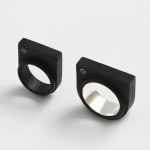 Kathryn Kelly, Ebony Single Arch + Silver Lined Rings